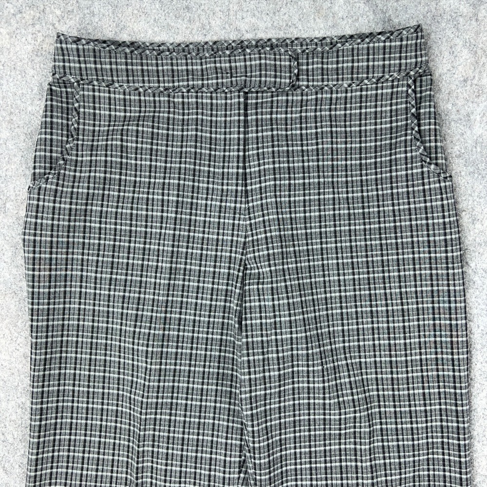 Isabella Bird Pants Womens 14 Gray Plaid Wide Leg Dress Trousers Anthropologie - Picture 2 of 13